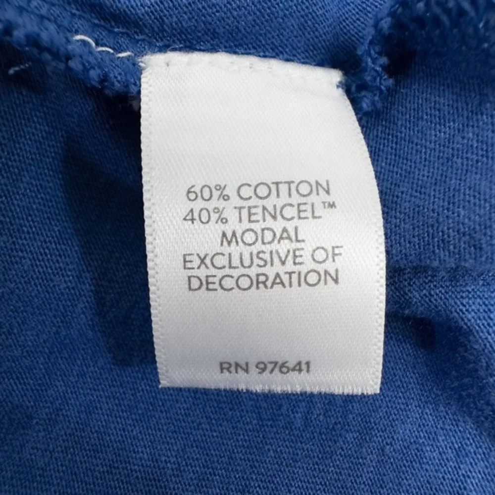 J Jill‎ Embroidered 3/4 Sleeve Tunic Top Petite Large Blue Boho Coastal Beach - Picture 14 of 16